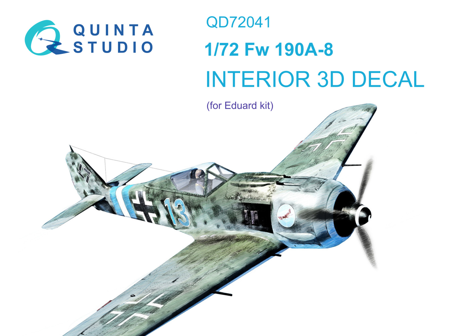 Quinta Studio 1/72 Fw 190A-8 3D Interior decal #72043 (for Eduard Kit)